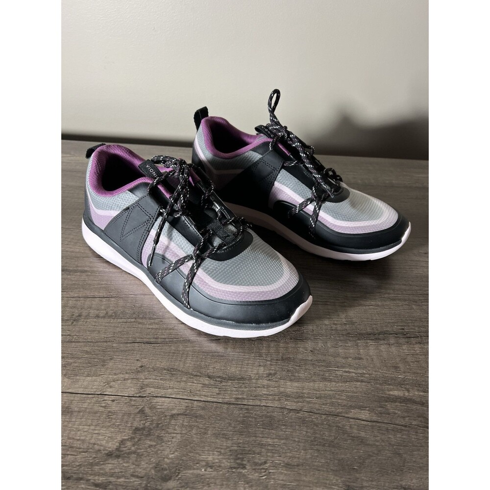 Vionic Women's Athletic Shoes - Black and Gray with Purple Accents